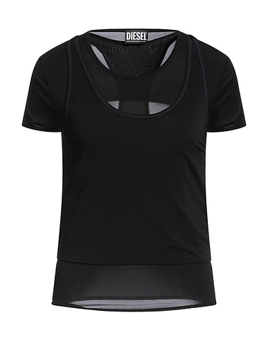 DIESEL Basic T-shirt Black 68% Rayon, 26% Nylon, 6% Elastane