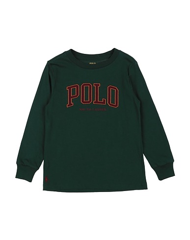 POLO RALPH LAUREN T-shirt Logo Cotton Jersey Long-Sleeve Tee Dark green 100% Cotton