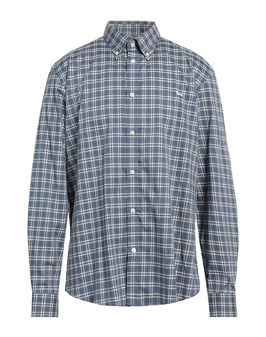HARMONT & BLAINE Checked shirt Slate blue 100% Cotton