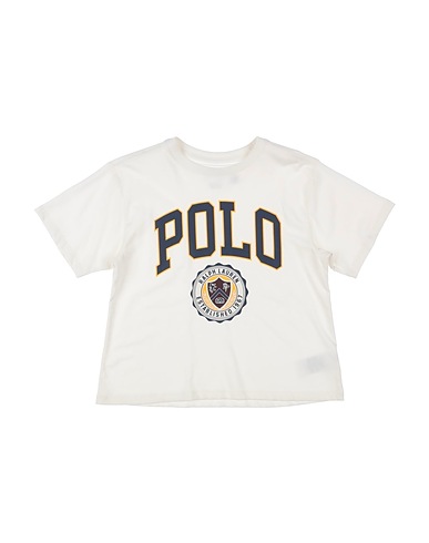 POLO RALPH LAUREN T-shirt Logo Crest Cotton Jersey Tee
 White 100% Cotton