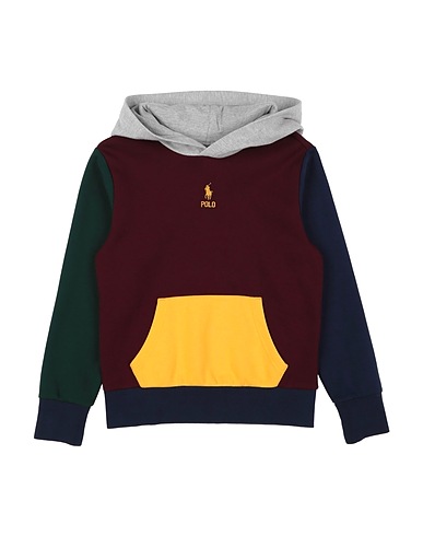 POLO RALPH LAUREN Felpa Color-Blocked Double-Knit Hoodie  Prugna 75% Cotone, 25% Poliestere riciclato