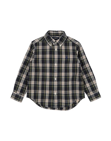 POLO RALPH LAUREN Camicia fantasia Plaid Brushed Cotton Oxford Shirt
 Verde scuro 100% Cotone