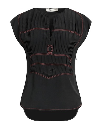 CEDRIC CHARLIER Top Schwarz 75% Acetat, 25% Seide