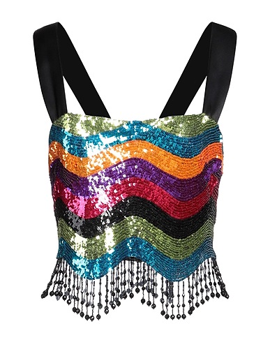 SILVIA ASTORE Top Black 100% Polyamide, Silk