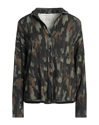 MAJESTIC FILATURES Patterned shirts & blouses Military green 96% Viscose, 4% Elastane