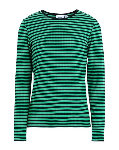 VILA T-shirt Green 62% Polyester, 33% Viscose, 5% Elastane