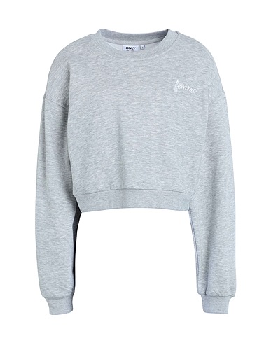 ONLY Sweatshirt Light grey 75% Cotton, 21% Polyester, 4% Viscose