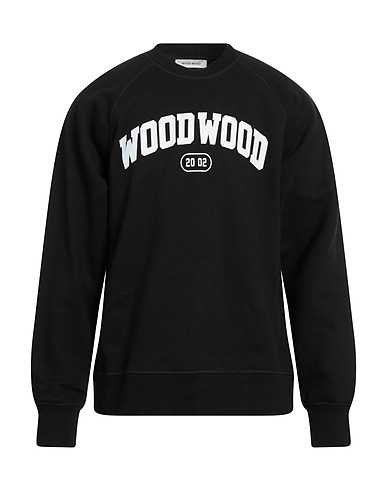 WOOD WOOD スウェット ブラック コットン 100%