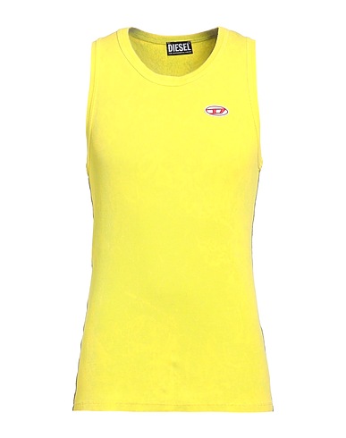 DIESEL Vest Lime green 97% Cotton, 3% Elastane