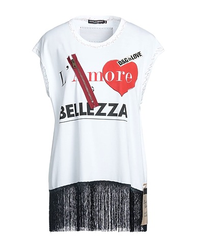 DOLCE&GABBANA T-shirt White 100% Cotton, Viscose, Polyester, Metallic fiber, Polyamide