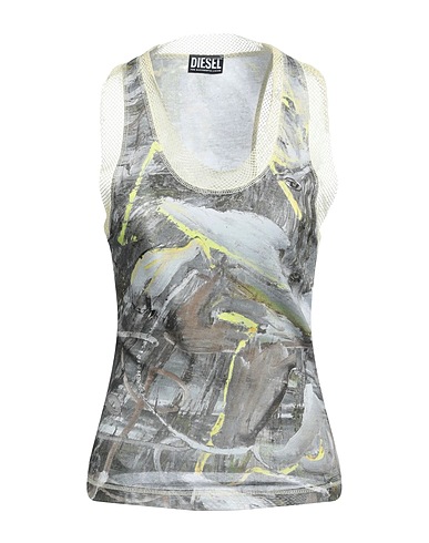 DIESEL Tank top Grey 64% Rayon, 36% Cotton, Polyester