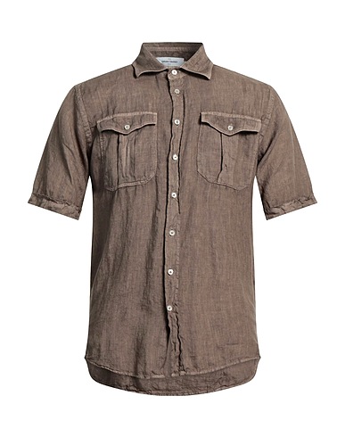 GRAN SASSO Linen shirt Dark brown 100% Linen