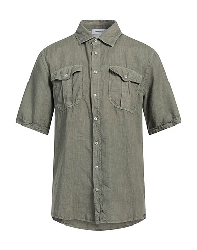 GRAN SASSO Camicia in lino Verde militare 100% Lino