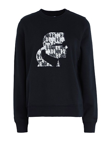 KARL LAGERFELD Sweatshirt BOUCLE KARL SWEATSHIRT
 Black 90% Organic cotton, 10% Polyester