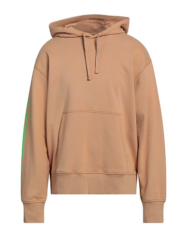 DIESEL Hooded track jacket  Camel 100% Cotton, Elastane