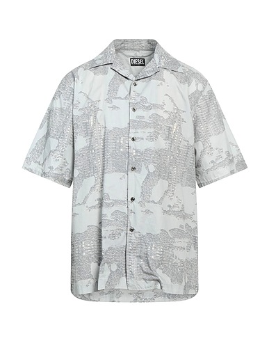 DIESEL Patterned shirt Light grey 100% Cotton