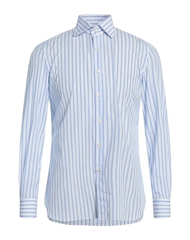 SARTORIO Striped shirt Light blue 100% Cotton