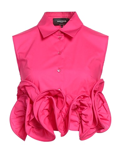 ROCHAS Solid color shirts & blouses Fuchsia 100% Cotton