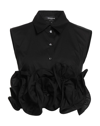 ROCHAS Solid color shirts & blouses Black 100% Cotton