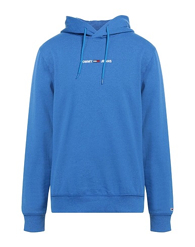 TOMMY JEANS Hooded track jacket  Blue 60% Cotton, 40% Polyester, Elastane, Recycled cotton