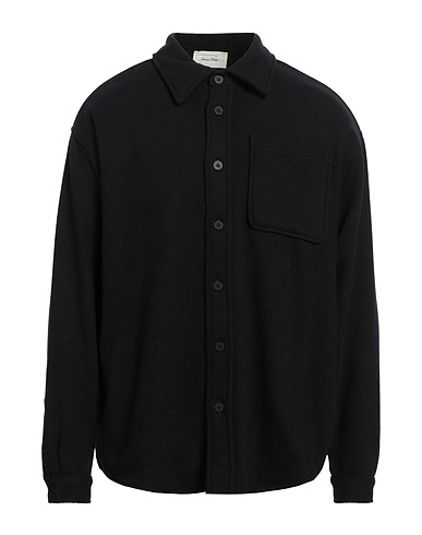 AMERICAN VINTAGE Solid colour shirt Midnight blue 72% Wool, 16% Polyamide, 12% Polyester