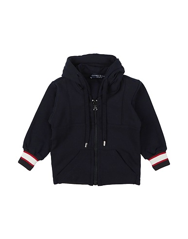 MANUELL & FRANK Hooded sweatshirt Midnight blue 95% Cotton, 5% Elastane