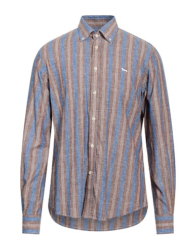 HARMONT & BLAINE Patterned shirt Brown 52% Cotton, 48% Linen