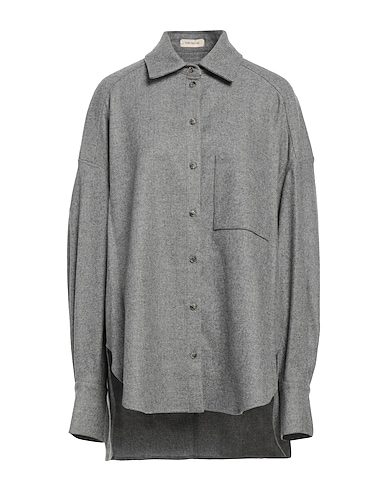 THE MANNEI Patterned shirts & blouses Grey 48% Wool, 38% Polyester, 12% Viscose, 2% Elastane