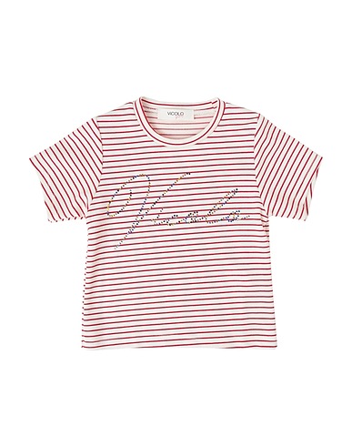 VICOLO T-shirt Cream 85% Viscose, 12% Polyester, 3% Elastane