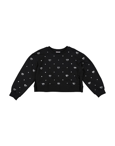 CHIARA FERRAGNI Sweatshirt Black 95% Cotton, 5% Elastane