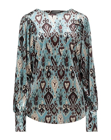 DANIELA DREI Sweatshirt Light blue 95% Viscose, 5% Elastane
