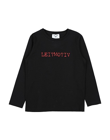 LEITMOTIV T-shirt Black 90% Cotton, 10% Elastane