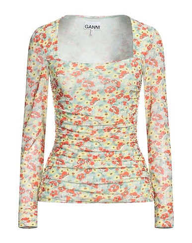 GANNI Top Light green 91% Recycled polyamide, 9% Elastane
