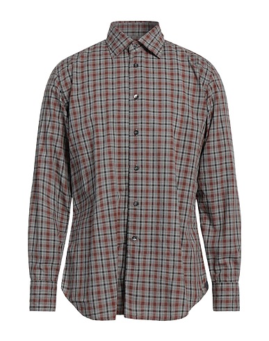 CALIBAN Checked shirt Grey 100% Cotton