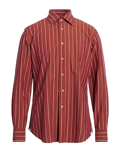 CALIBAN Chemise à rayures Rouge brique 100% Coton