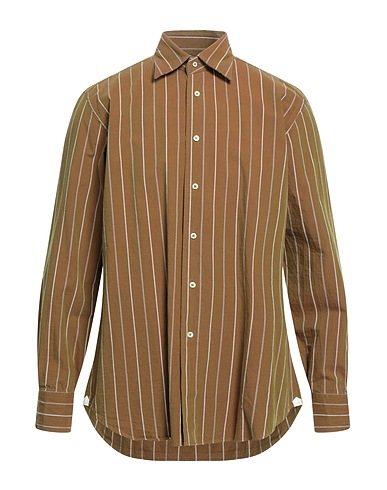 CALIBAN Striped shirt Brown 100% Cotton