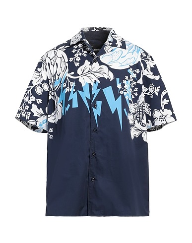 NEIL BARRETT Shirts Midnight blue 100% Cotton