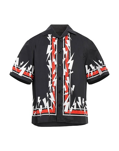 NEIL BARRETT Chemise fantaisie Bleu nuit 100% Coton