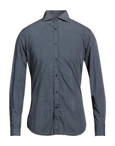 PAUL & SHARK Patterned shirt Midnight blue 100% Cotton