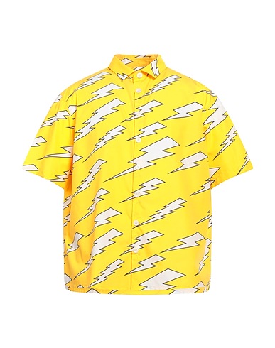 NEIL BARRETT Patterned shirt Yellow 100% Cotton