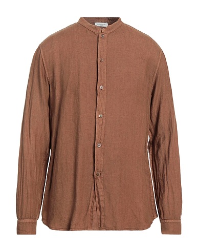 PAOLO PECORA Linen shirt Brown 100% Linen