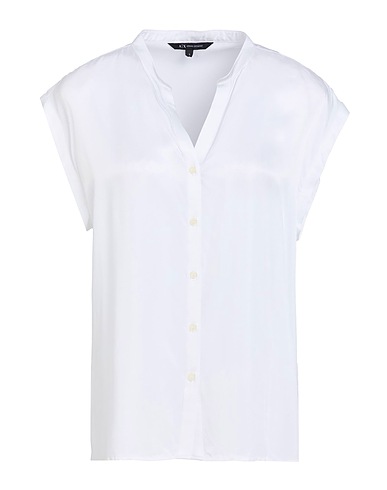 ARMANI EXCHANGE Solid color shirts & blouses White 100% Viscose