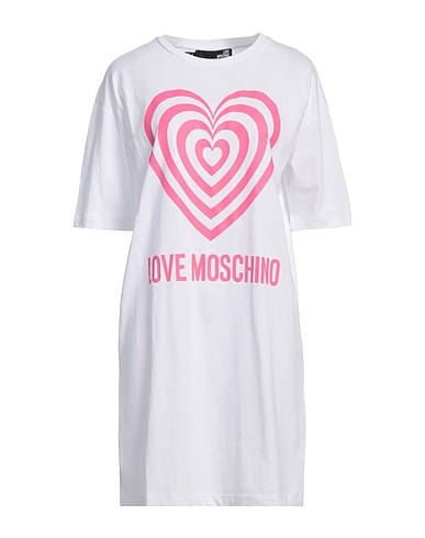 LOVE MOSCHINO Vestito corto Bianco 100% Cotone