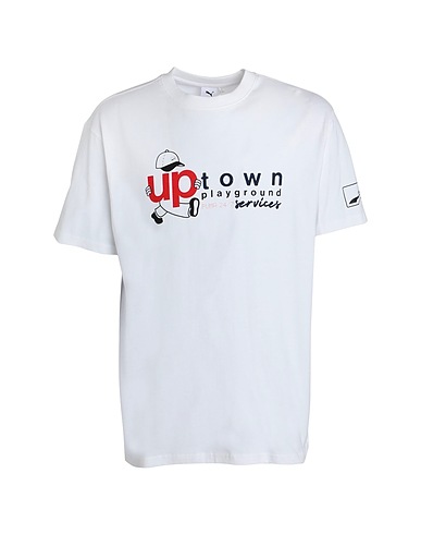 PUMA T-shirt UPTOWN Graphic Tee White 100% Cotton