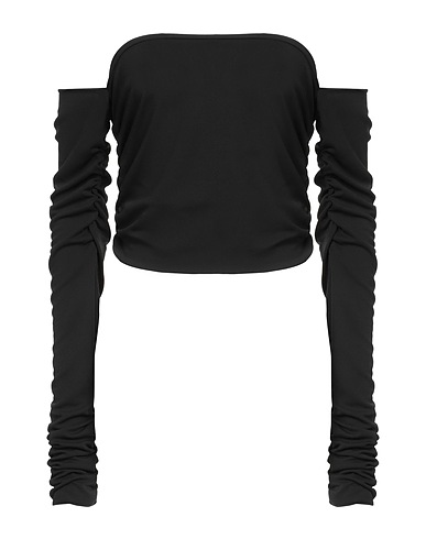 ERIKA CAVALLINI Off-the-shoulder top Black 75% Acetate, 20% Polyamide, 5% Elastane