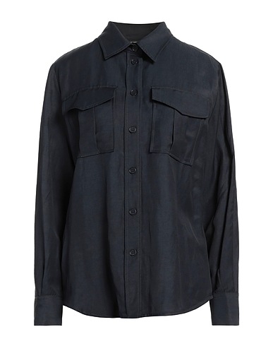 P.A.R.O.S.H. Solid colour shirts & blouses Midnight blue 72% Viscose, 28% Linen