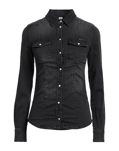 LIU •JO Denim shirt Black 98% Cotton, 2% Elastane