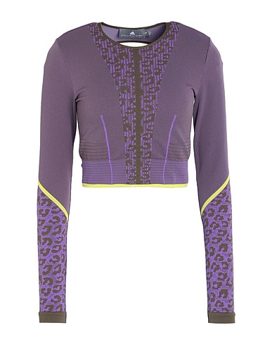 ADIDAS by STELLA McCARTNEY Top aSMC TST S LS  Viola scuro 69% Poliestere riciclato, 21% Poliammide riciclato, 10% Elastan