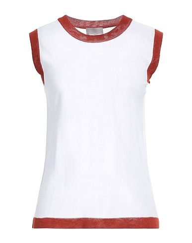 VICOLO TRIVELLI Sleeveless sweater White 88% Viscose, 12% Polyester