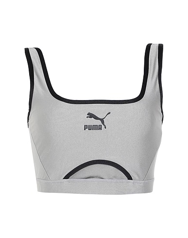 PUMA トップス DARE TO Crop Top
 ライトグレー ナイロン 77% / ポリウレタン 23%